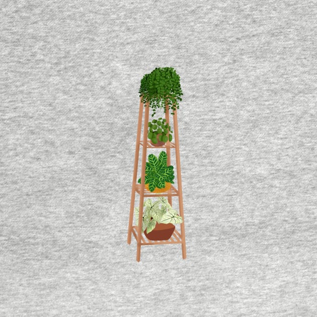 Shelf with plants illustration by gusstvaraonica